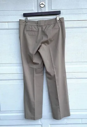 Ann Taylor Womens Pants Trouser Beige Wide Leg Career Pockets Flat Front 10 thumbnail 3