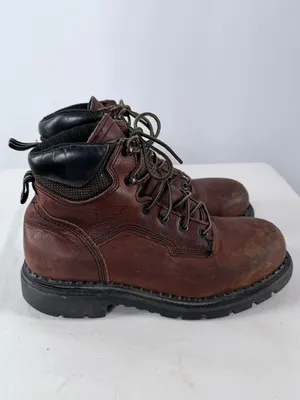 Red Wing Shoes‎ Leather Lace-Up Work Boots in Brown Size 8 Woman's thumbnail 4