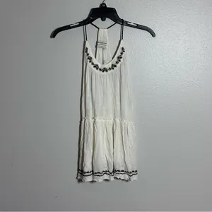 Urban Outfitters Women Ivory Embroidered Dream Catcher‎ Tiered Tank Top size S thumbnail 2