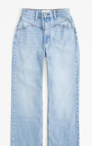 Abercrombie Curve Love Mid Rise 90s Straight Jean V Waist thumbnail 1
