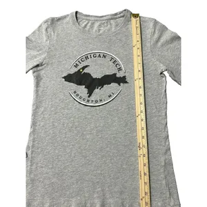 Gear For Sports Michigan Tech Women Small Shirt Long Sleeve UP Map Gray MTU thumbnail 4