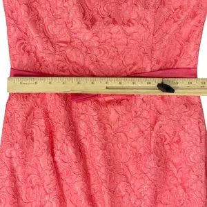 Vintage Jessica McClintock Pink Floral Lace Strapless Mermaid Maxi Dress size 10 thumbnail 4