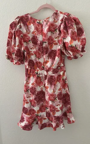 A.Peach Floral dress thumbnail 1