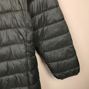 Harvey & Jones Women's Olive Green Nylon Long Line Hooded Puffer Coat thumbnail 4