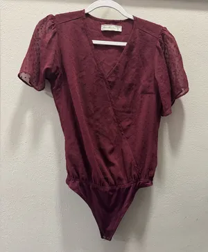 Abercrombie & Fitch Maroon Bodysuit (XS) thumbnail 1