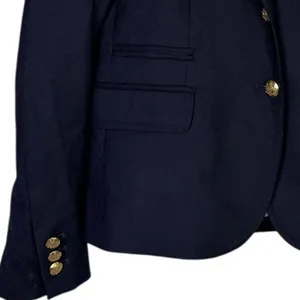 J. Crew Schoolboy Long Sleeve Wool Blend Lined Gold Buttons Blazer 4 Navy Blue thumbnail 11