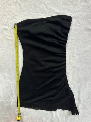 Princess Polly Donelli Mini Dress Black Size 2 Strapless Sparkly Asymmetrical thumbnail 5