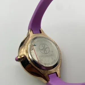 Fortune NYC Gold Tone Stainless Steel with Lavender Strap Women's Watch Working thumbnail 5