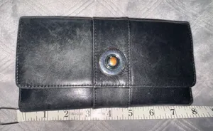 Wilson's Leather Black Leather fold Wallet thumbnail 1
