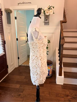 More To Come NWT Shannan Off-Shoulder White Lace Mini Dress thumbnail 6
