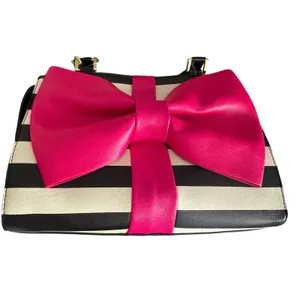BETSEY JOHNSON Curtsy Stripe Structured Satchel BM19315 New with Tag MSRP $118 thumbnail 6