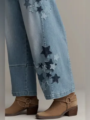 Anthropologie NWT PILCRO IZZIE RELAXED STAR PULL-ON BARREL JEANS thumbnail 8