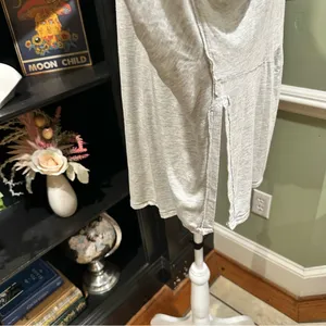 Free People “Can’t Fool Me” Collared Draped Top Gray Size M thumbnail 7