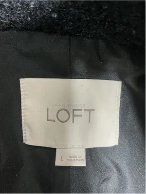 Womans Loft Lined Wool Blend Winter Coat Large Black thumbnail 5
