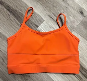 Wilo the label S Athleisure orange ribbed bright sports bra thumbnail 1