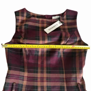 Commense Plaid Mini Dress in Burgundy multicolor thumbnail 10