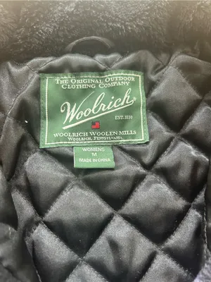 Vtg Woolrich Women M Purple Black Plaid Wool Jacket Quilted Sherpa Collar‎ Coat thumbnail 5