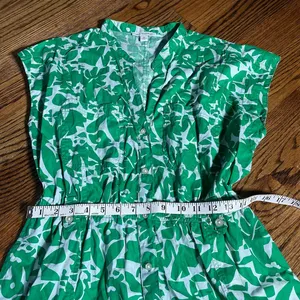 Free Assembly Belted Utility Dress Size M Green White Floral Print Midi thumbnail 4