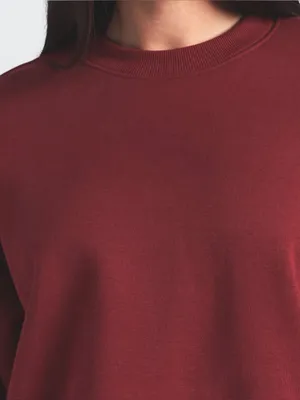 Skims Cotton Fleece classic Crewneck size large Merlot NWT thumbnail 2