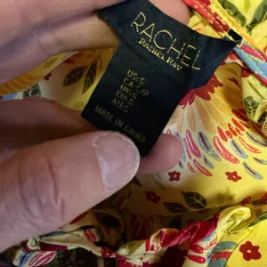 Rachel Roy Boho Parrot Print Flutter Sleeve Blouse Small Colorful Bohemian Top thumbnail 2
