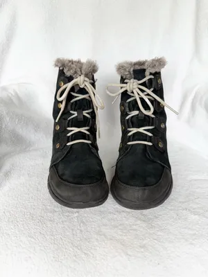 Sorel Explorer Joan Winter Boot Black Lightweight Waterproof Suede Womens Sz 9.5 thumbnail 2