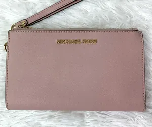 Michael Kors Pink Double Zipper Wristlet / Wallet with Phone Slot thumbnail 1