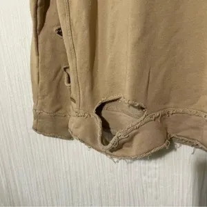 ALALA Cypher Distressed Sweatshirt Small Tan Cutout Pullover Athleisure thumbnail 8