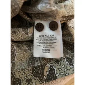 Columbia‎ Womens XL Paisley Tunic Top Olive Brown 3/4 Sleeve Button Neck AL7308 thumbnail 8