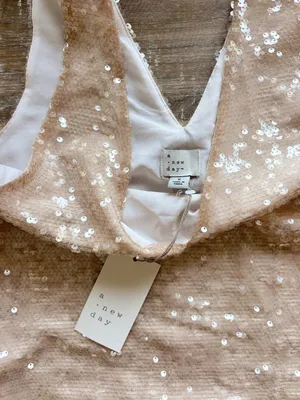 sequin mini dress Tan thumbnail 5
