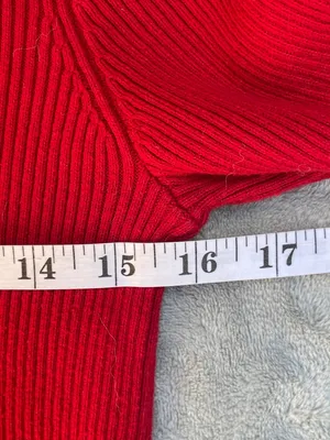 Lauren Ralph Lauren Red Ribbed Turtleneck Sweater embroidery logo preppy classic thumbnail 5