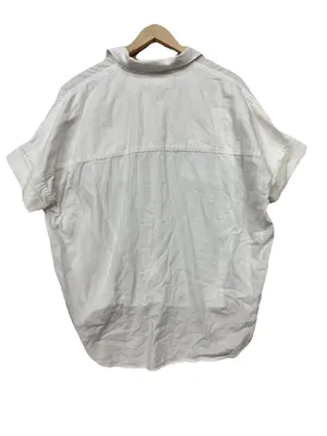 (RFB3) Madewell Women's White Button Up Short Sleeve Casual Pocket Top Size L thumbnail 10