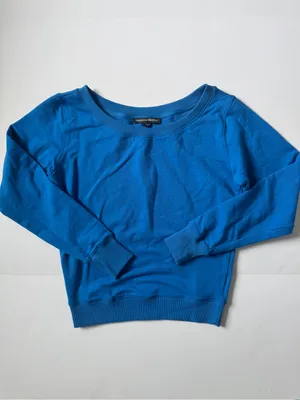 Boston Proper Princess Blue Slouchy French Terry Pullover Sweatshirt Size XXS/XS thumbnail 2