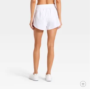 Women's Woven Mid-Rise Run Shorts 3" - All In Motion™ White thumbnail 2