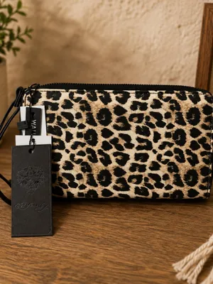 Ed Hardy Leopard Print Zip-Around Wallet/Wristlet NWT thumbnail 2