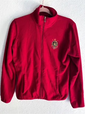 Lauren Ralph Lauren Vintage Y2K Red Crest Fleece Jacket Preppy Academia Small thumbnail 1