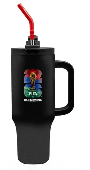 FIFA nwt black stainless steel 40 oz CAN MEX USA Travel Mug thumbnail 1