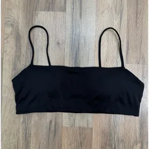 INGIA Black Bandeau Bikini Top XL‎ Stretch Minimal Swim Bralette Strap thumbnail 2