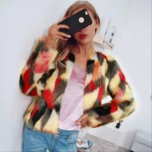 Faux Fur Coat Shabby Chic Boutique Lined Thick Fluffy Red Brown Tan Black Fur thumbnail 3