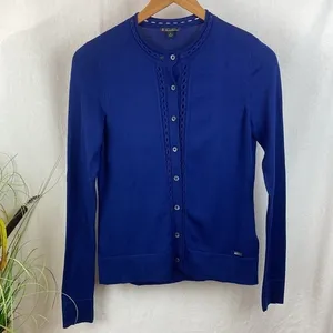 Brooks Brothers Blue Long Sleeve Knit Button Up Cardigan Sweater S thumbnail 2