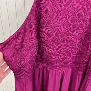 NEW Torrid Babydoll Gauze With Lace Halter Neck Tank Purple Women's Size 2X thumbnail 7