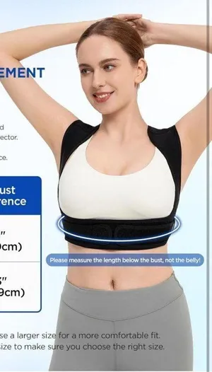 Amazon Black Posture Corrector For Women Upper Back Brace Clavicle Support new comfort thumbnail 3