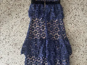 Just Me floral crochet lace tiered dress medium thumbnail 5