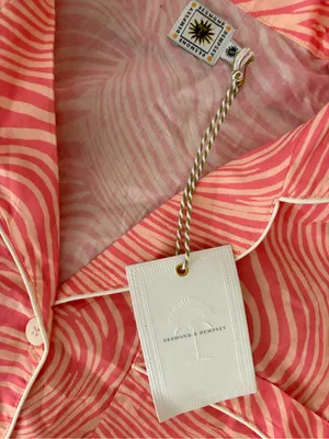 Women's Pink Wave-Print Short Sleeve Pajama Top thumbnail 2