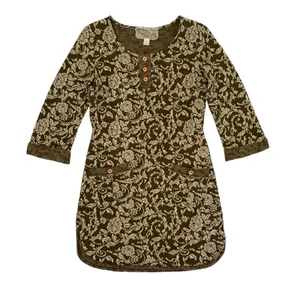 Nick Mo Dress Medium Green Knit Long Sleeve Boho Fall Winter Cottagecore thumbnail 1