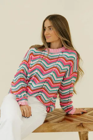 Candy Cane lane sweater pink multi color thumbnail 1