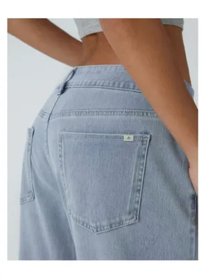 HALARA Flex™ Asymmetric Low Rise Zipper Pockets Baggy Wide Leg Jean Light Azure thumbnail 9
