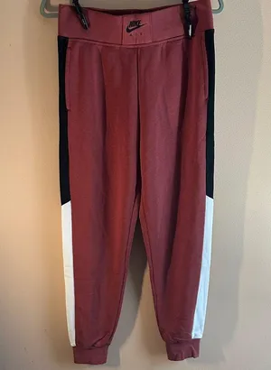 Nike Air Burgundy and Black Joggers thumbnail 1