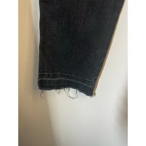 Lou & Grey Black Gray Wash High Waist Straight Cropped Undone Hem Jeans sz. 26 thumbnail 3