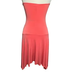Rhapsody Y2K‎ Strapless Bow Front Mini Dress M Coral Pink Sleeveless Coquette thumbnail 4