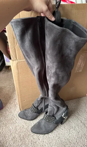 Michael Kors Over the Knee Grey Boots Size 7 thumbnail 3
